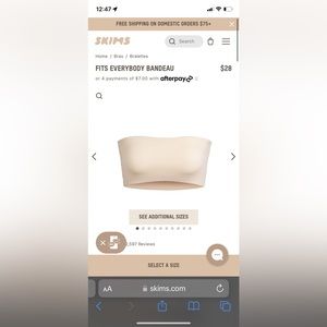 SKIMS FITS EVERYBODY BANDEAU BRA IN sand